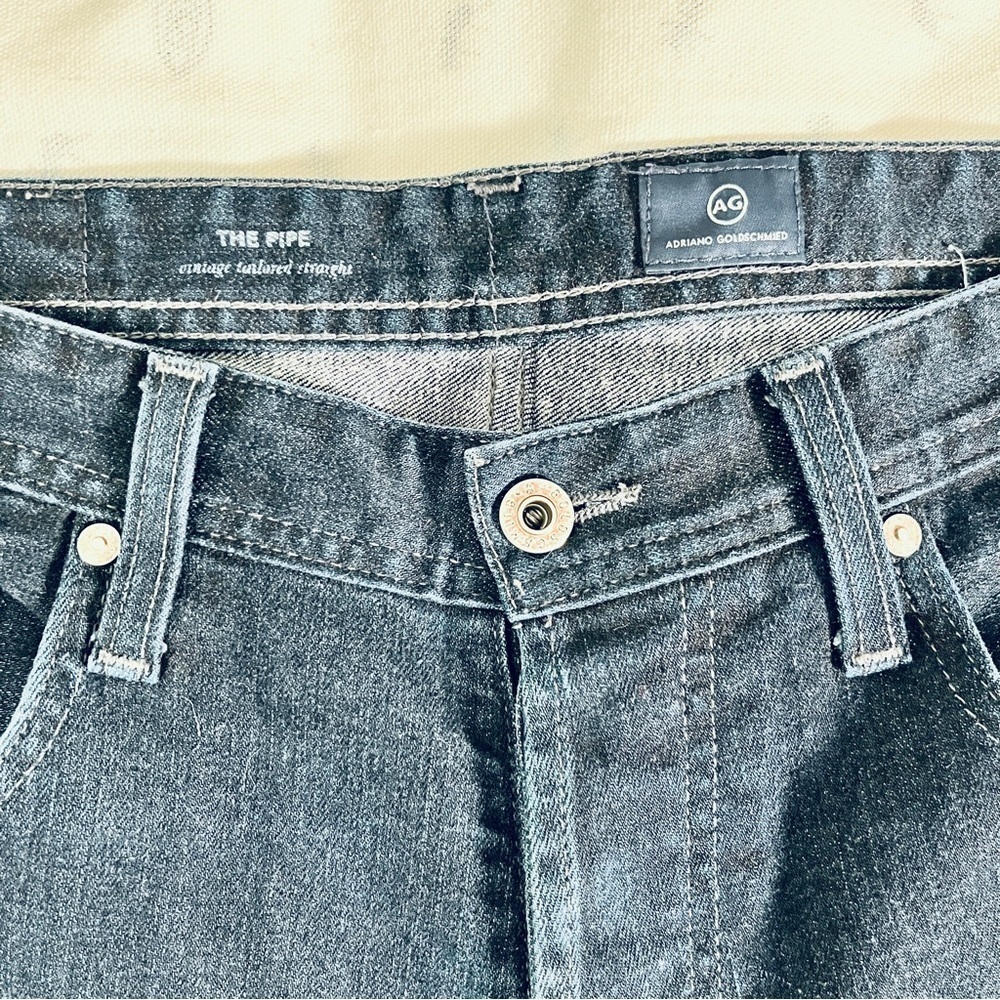 AG Adriano Goldschmied 'The Pipe' High Rise Cropped Jeans Vintage Wash Unisex 32 - Picture 3 of 16